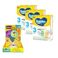 Zestaw Bebiko Junior 3 NUTRIflor Expert Odżywcza formuła na bazie mleka dla dzieci powyżej 1. roku życia, 3x 600g + CHICCO Wiatraczek z przyssawką 6-18 m