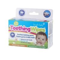 BRUSHBABY Teething Wipes Gaziki higieniczne z ksylitolem i rumiankiem, 20szt.