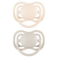 CANPOL BABIES Smoczek silikonowy symetryczny DentalAir 18m+ Nude kremowy 23/230, 2szt.