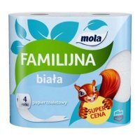 Mola Familijna Papier toaletowy biały, 4 szt.