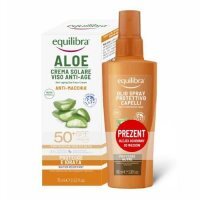 EQUILIBRA Zestaw Aloesowy krem przeciwsłoneczny SPF50+, 75 ml + Ochronny olejek do włosów, 100 ml
