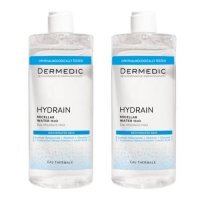 Dermedic Hydrain 3 Hialuro, płyn micelarny H2O, 500 ml + 500 ml