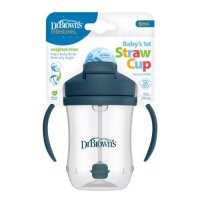 Dr Brown's Kubek ze słomką granatowy 6m +, 270 ml