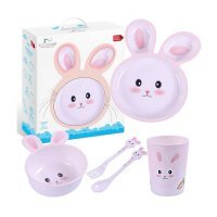 Bocioland Zestaw 5 naczyń dziecięcych Królik