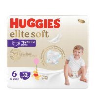 HUGGIES Pieluchomajtki Elite Soft rozmiar 6 (15-25kg), 32szt.