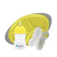 B.BOX Zestaw do karmienia BLW talerzyk + łyżeczka + widelec + bidon, Lemon Sherbet