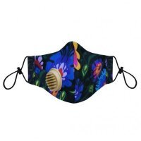 Maska Bawełniana Olmed łowickie wzory-czarny +1 filtr rozmiar S/M