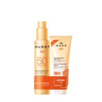 Nuxe Sun Zestaw Mleczko do opalania twarzy i ciała SPF50, 150 ml + Żel pod prysznic po opalaniu, 100 ml