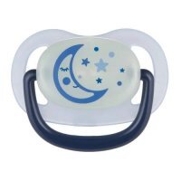Canpol Babies Smoczek silikonowy anatomiczny świecący 0-6m niebieski, 1 szt.