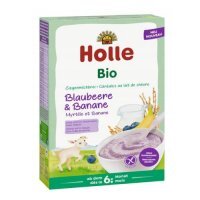HOLLE Kaszka ryżowa na bazie mleka koziego jagoda-banan po 6. miesiącu 200 g Bio