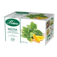 BiFix Herbatka ziołowo-owocowa Melisa z pomarańczą i trawą cytrynową, 20x2g
