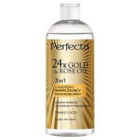 PERFECTA 24K Gold & Rose Oil Luksusowy nawilżający płyn micelarny, 400ml