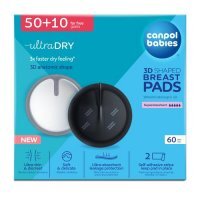 CANPOL BABIES Oddychające ultrachłonne wkładki laktacyjne 3D czarne, 60 szt.