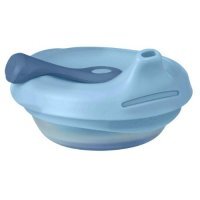 B.BOX fill+feed Silikonowa miseczka z ustnikiem i pokrywką do karmienia Błękit, 1 szt.