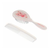CANPOL BABIES Grzebień do włosów + Szczotka twarda 2/419 różowy kot