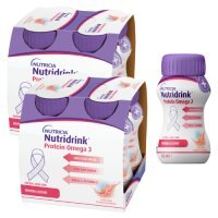 Zestaw Nutridrink Protein Omega 3 rześki smak mango - brzoskwinia, 8 x 125 ml + 125 ml