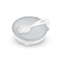 AKUKU Miseczka z łyżeczką i pokrywką biała 250ml A0424