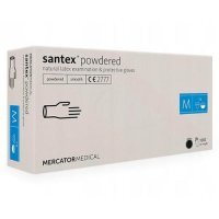 Rękawiczki lateksowe Santex CE2777 rozmiar M gładkie, 100szt.