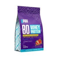 6Pak Nutrition 80 Whey Protein smak truskawkowy, 908 g