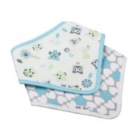 AKUKU Śliniak-apaszka bawełniana na rzep - Sówki, Serca A1471, 2szt.