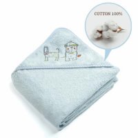 Libra- Babies Okrycie kąpielowe z kapturkiem 95cmx95cm Niebieskie