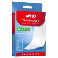 APTEO  Plaster tkaninowy z opatrunkiem 1 m x 6 cm, 1 sztuka