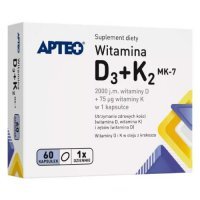 APTEO Witamina D3+K2 MK-7, 60 kaps.