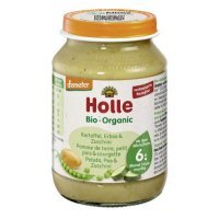 HOLLE Danie dla niemowląt ziemniaki z groszkiem i cukinią, 190g