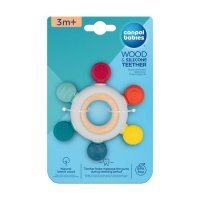 CANPOL BABIES Gryzak drewniano-silikonowy Ster, 1szt.