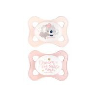 CANPOL BABIES Smoczek uspokajający silikonowy symetryczny 0-2m Mini 23/910, 2szt. Girl