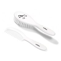 BABYONO Szczoteczka i grzebień do włosów dla dzieci i niemowląt 570/03 biały