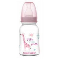 CANPOL BABIES Butelka wąska 120ml Africa Różowa żyrafa 0m+ 59/100