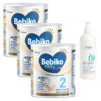 Zestaw Bebiko Pro+ 2 Mleko następne dla niemowląt powyżej 6 miesiąca życia, 3 x 700 g + Ziaja Ziajka Żel do mycia ciała i włosów dla dzieci, 400 ml