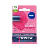 NIVEA Caring Beauty Pomadka pielęgnująca do ust 3w1 Pink, 4,8g