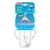 Canpol Babies Kubek niekapek z rurką i odważnikiem Kremowy 56/623, 270 ml