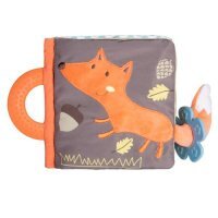 CANPOL BABIES Pluszowa książeczka edukacyjna FOX z elementami sensorycznymi 75/202