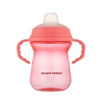 CANPOL BABIES Kubek niekapek z miękkim ustnikiem FirstCup 250ml, różowy 56/615_pin