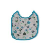 Akuku Śliniak wiązany mały Sowy niebiesko-biały, 1 szt.