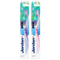 JORDAN Hello Smile 9+ Szczoteczka do zębów miękka fioletowa/biało-różowa, 1szt