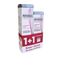 Physiogel Łagodzenie i ulga Zestaw: Krem do twarzy do skóry suchej, 40 ml + Serum przeciw zaczerwienieniom, 30 ml