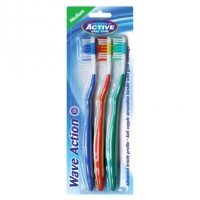 BEAUTY FORMULAS Active Oral Care Wave Action Szczoteczki do zębów Medium, 3szt.
