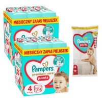 Zestaw Pampers Premium Care Pants 4 Pieluchomajtki 9-15 kg, 2 x 114 szt. + Pampers Pants Pieluchomajtki rozmiar 4 (9-15 kg), 2 szt.