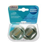 CANPOL BABIES Smoczek uspokajający silikonowy symetryczny 18M+ MOUNTAINS 2 szt. zielony 34/932