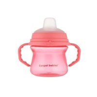 CANPOL BABIES Kubek niekapek z silikonowym ustnikiem FirstCup 150ml, różowy 56/614