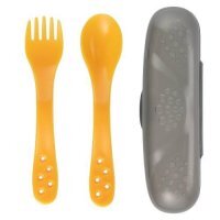 CANPOL BABIES Zestaw sztućców w etui - Żółte, 1szt.