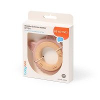 BABYONO Gryzak drewniany silikonowy KITTEN (1076/02)
