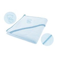 BOCIOLAND Bawełniane okrycie kąpielowe 100x100cm niebieskie, 1szt.