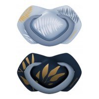 CANPOL BABIES Smoczek silikonowy symetryczny Light touch 18m+ GOLD 22/666_blu