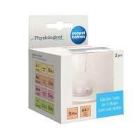 CANPOL BABIES smoczek silikonowy do butelki S-Shape M (wolny) 3m+, 2szt.