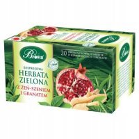 BiFix Ekspresowa herbata zielona z Żeń-szeniem i granatem, 20x2g